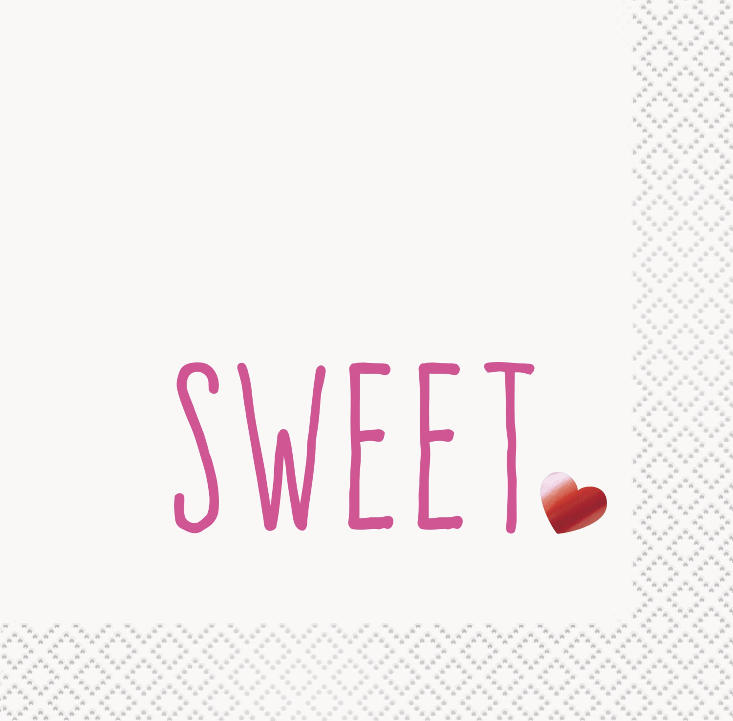 16 Serviettes en papier cocktail cœur sucré - Red Foil Programme