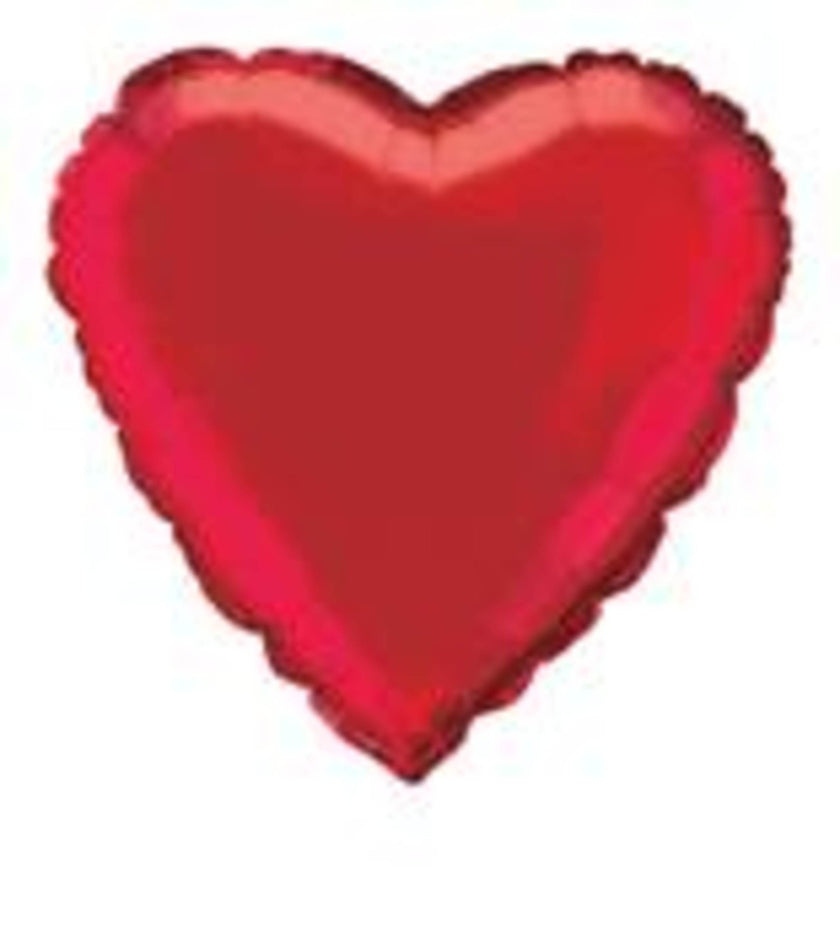 Ballon coeur en aluminium rouge