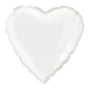 Ballon en aluminium en forme de cœur blanc