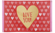 Banderole en tissus avec cœurs – Love You