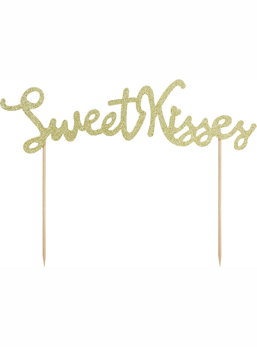 Décoration pour gâteau dorée Sweet  kisses - Valentine Collection