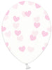 6 ballons en latex transparentes avec cœurs rose clair - Valentine Collection