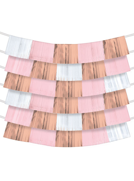 9 Guirlandes de franges roses