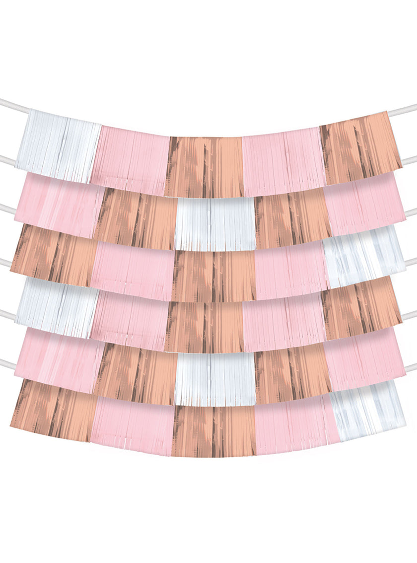 9 Guirlandes de franges roses