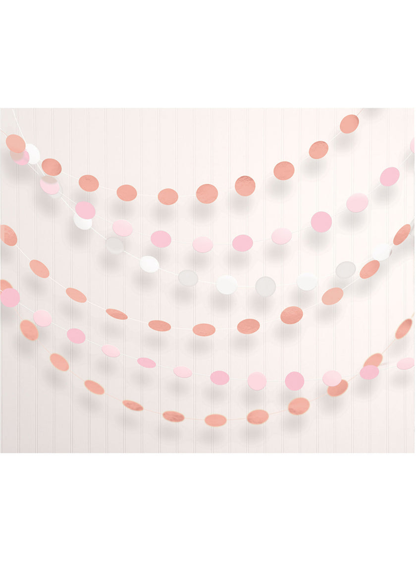6 guirlandes pois Rose Gold différents tons