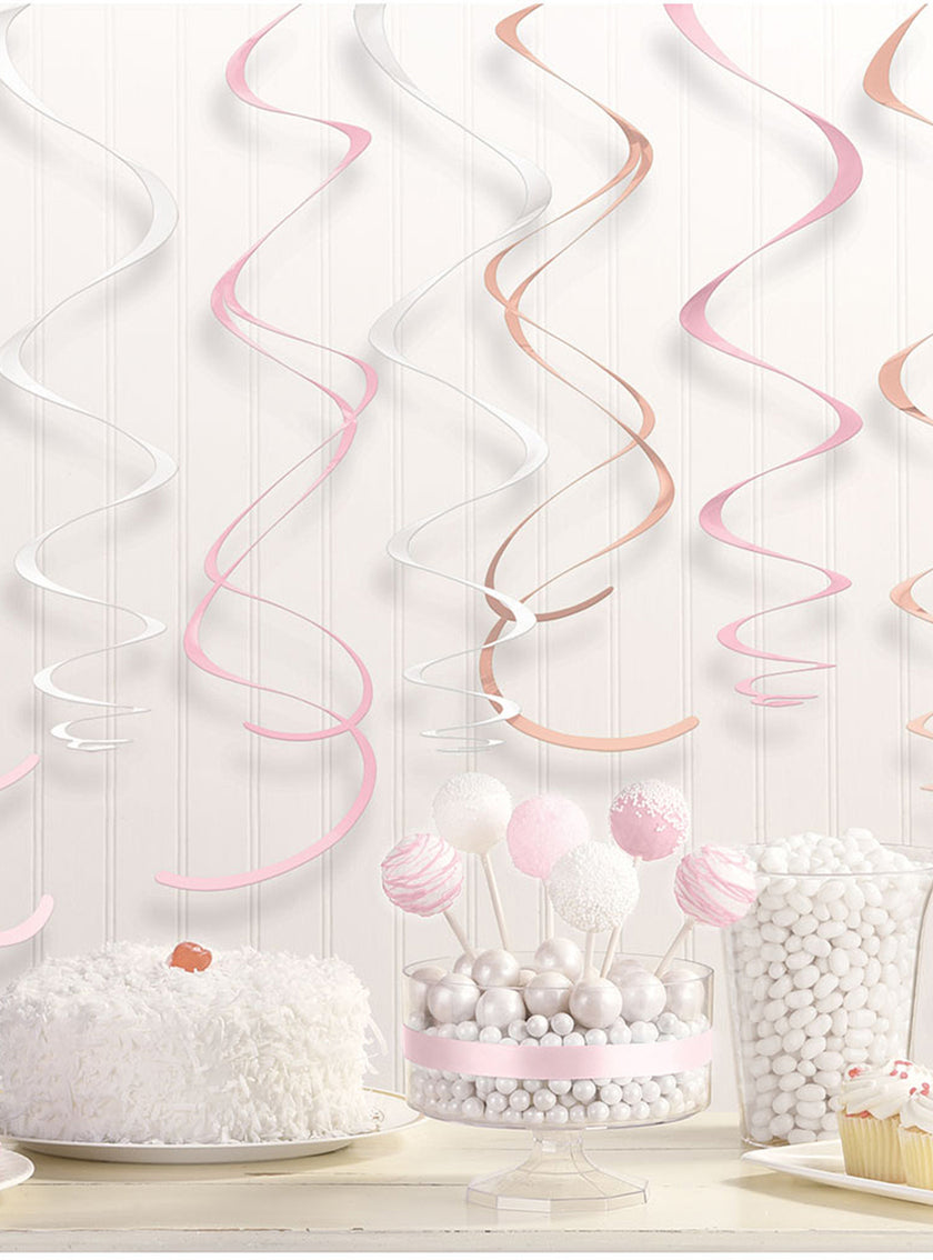 12 spirales deco rose gold en différents tons