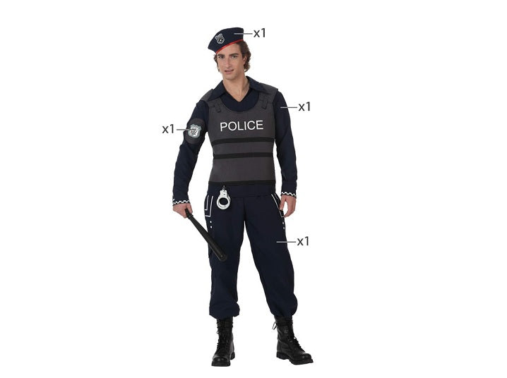 déguisement policier 4pcs homme taille m/l