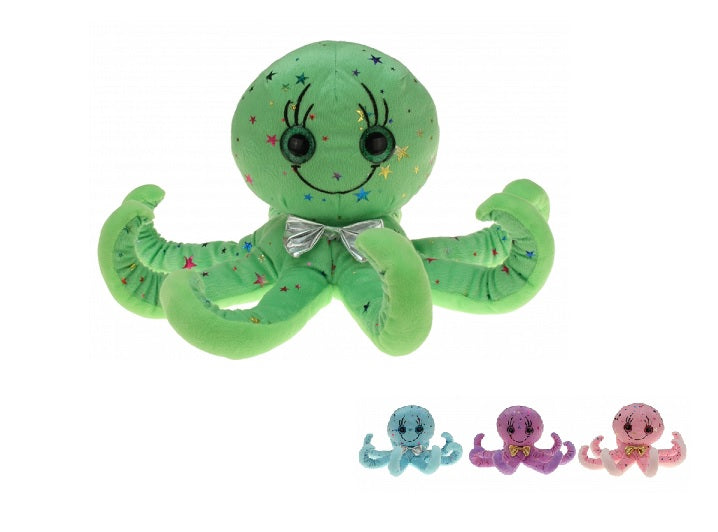 peluche pieuvre avec noeud papillon mix 30cm