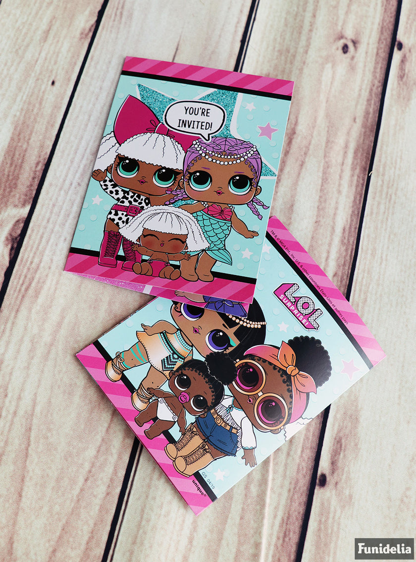 8 invitations LOL Surprise