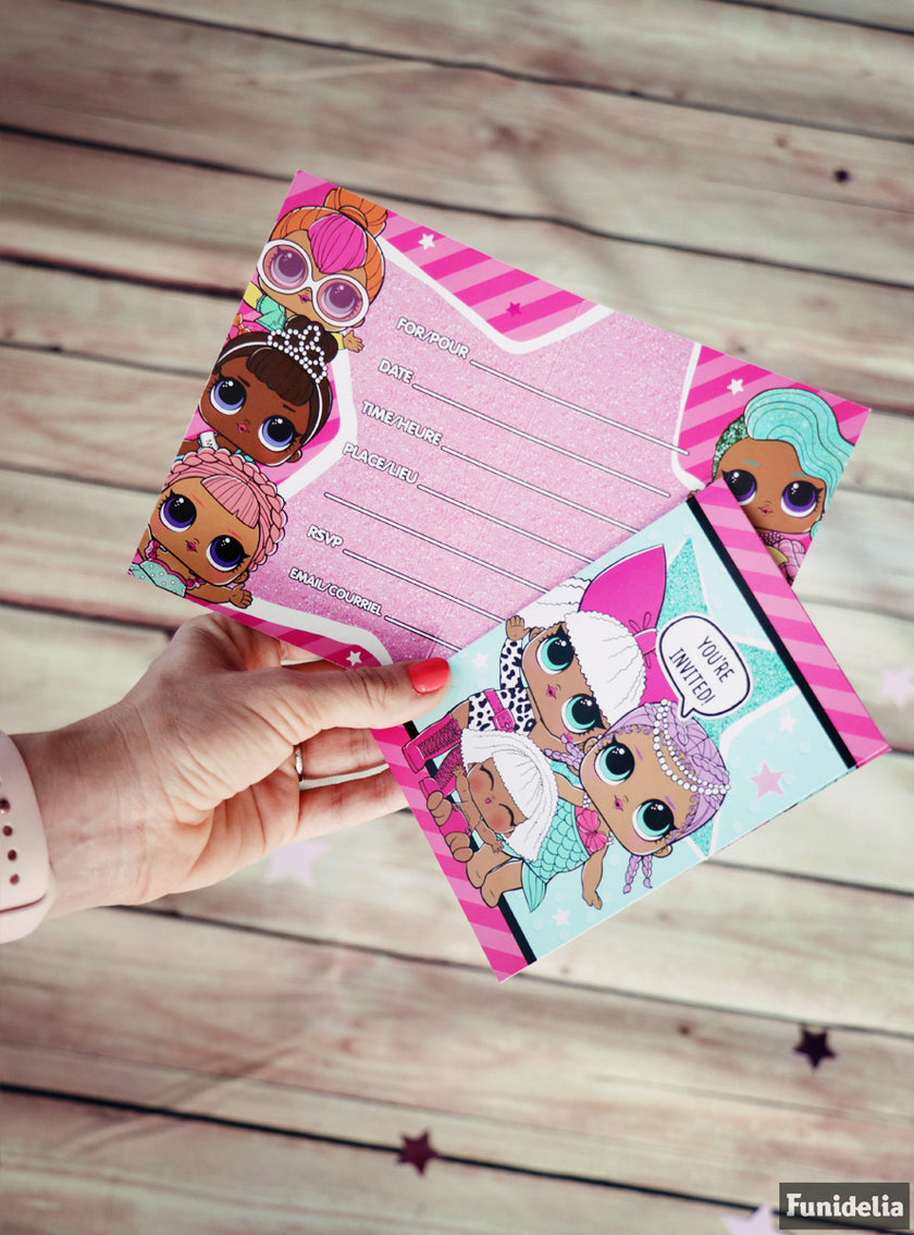 8 invitations LOL Surprise