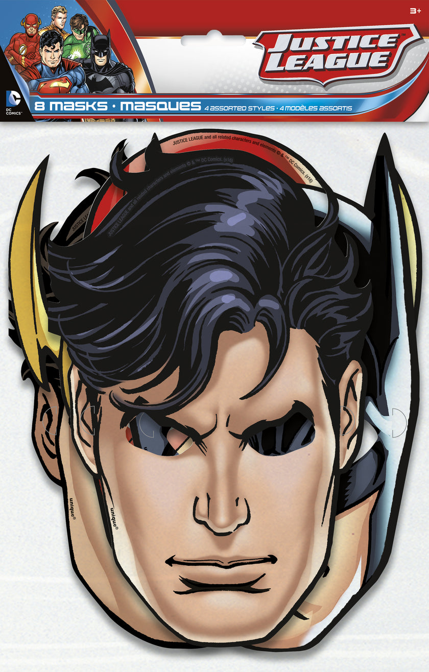 8 différents masques Justice League