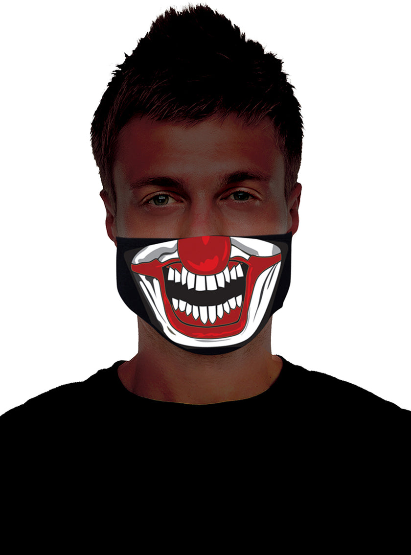 Demi masque clown assassin lumineux adulte