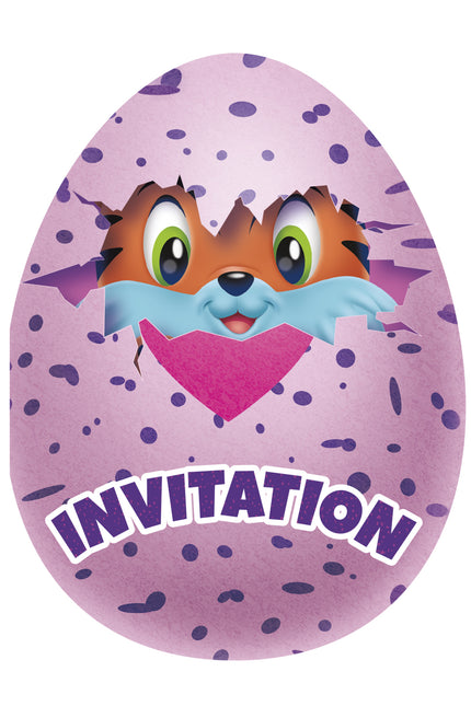 8 invitations Hatchimals