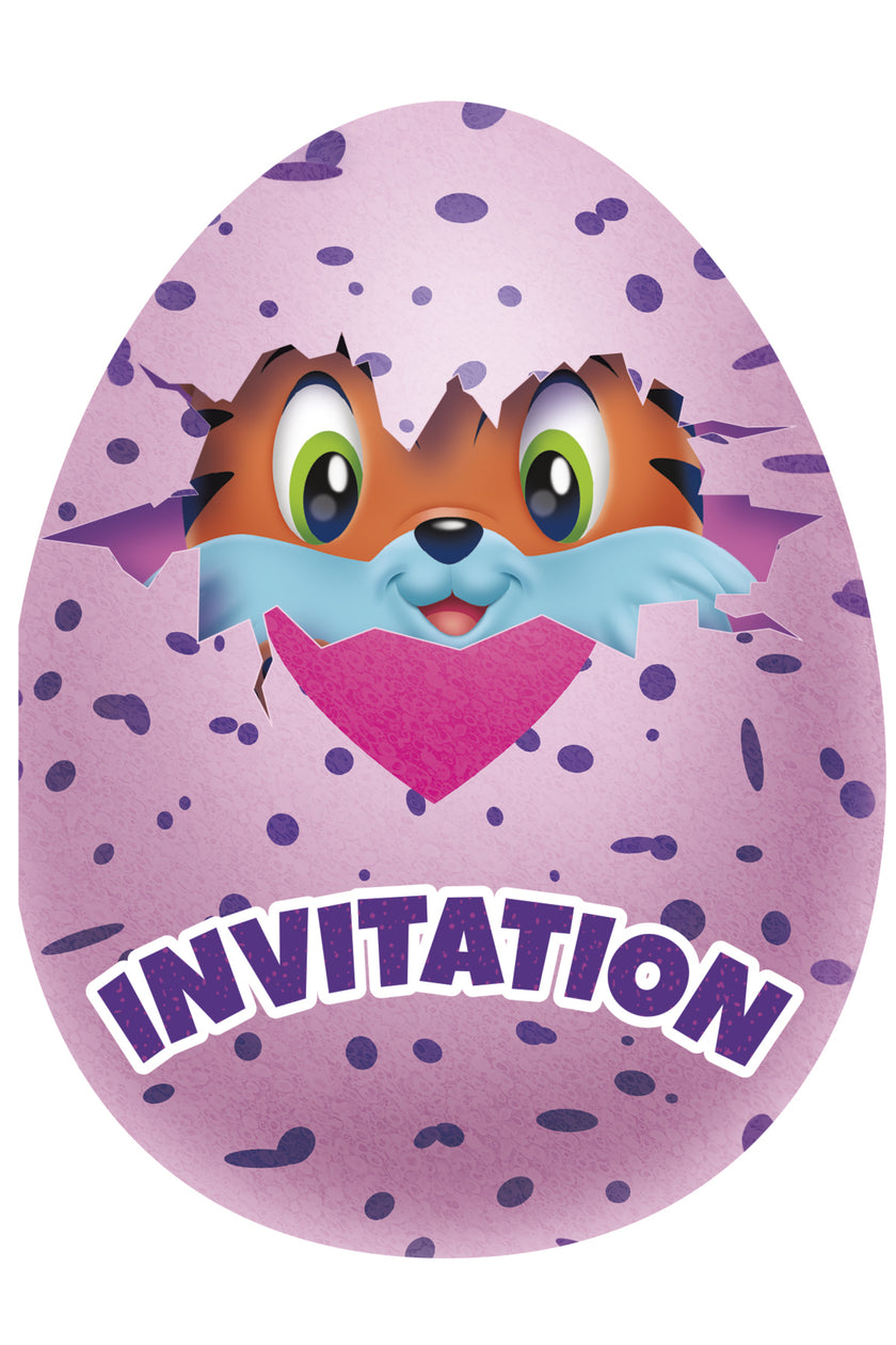 8 invitations Hatchimals