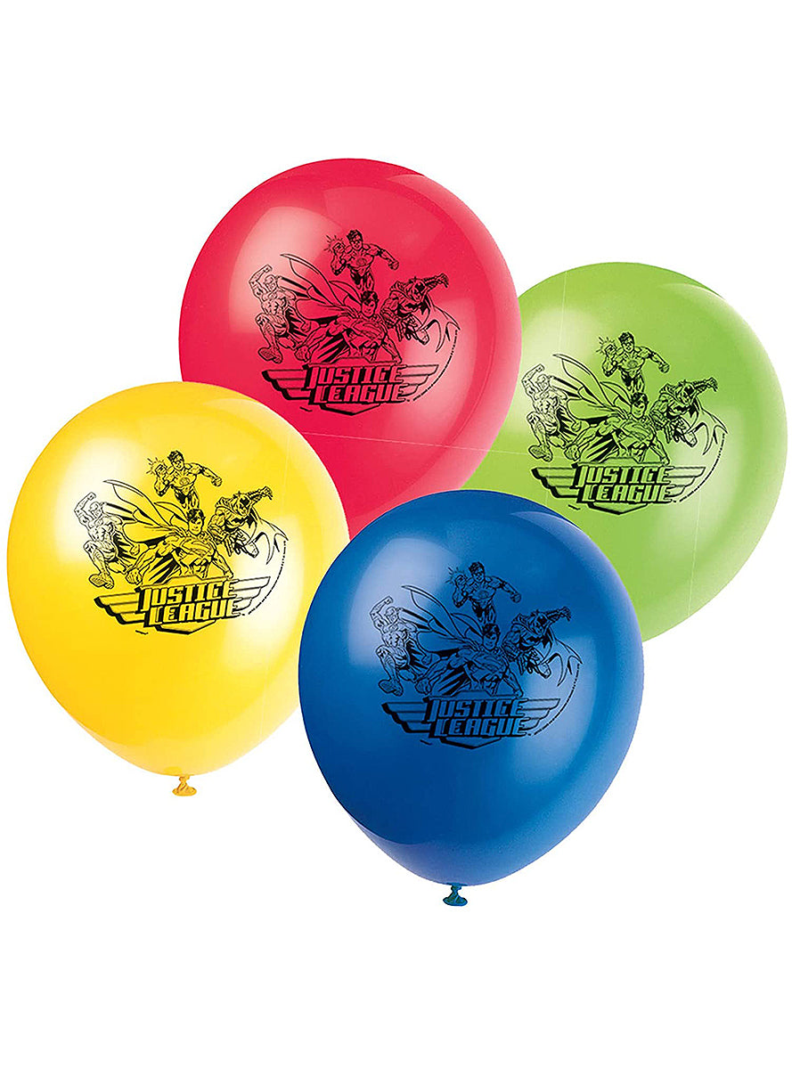 8 ballons en latex Justice League