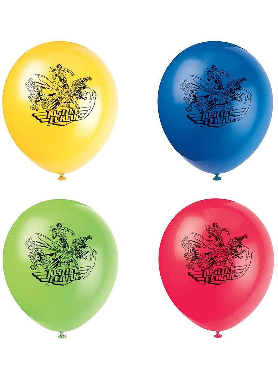 8 ballons en latex Justice League