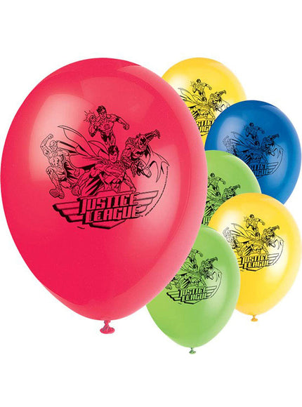 8 ballons en latex Justice League