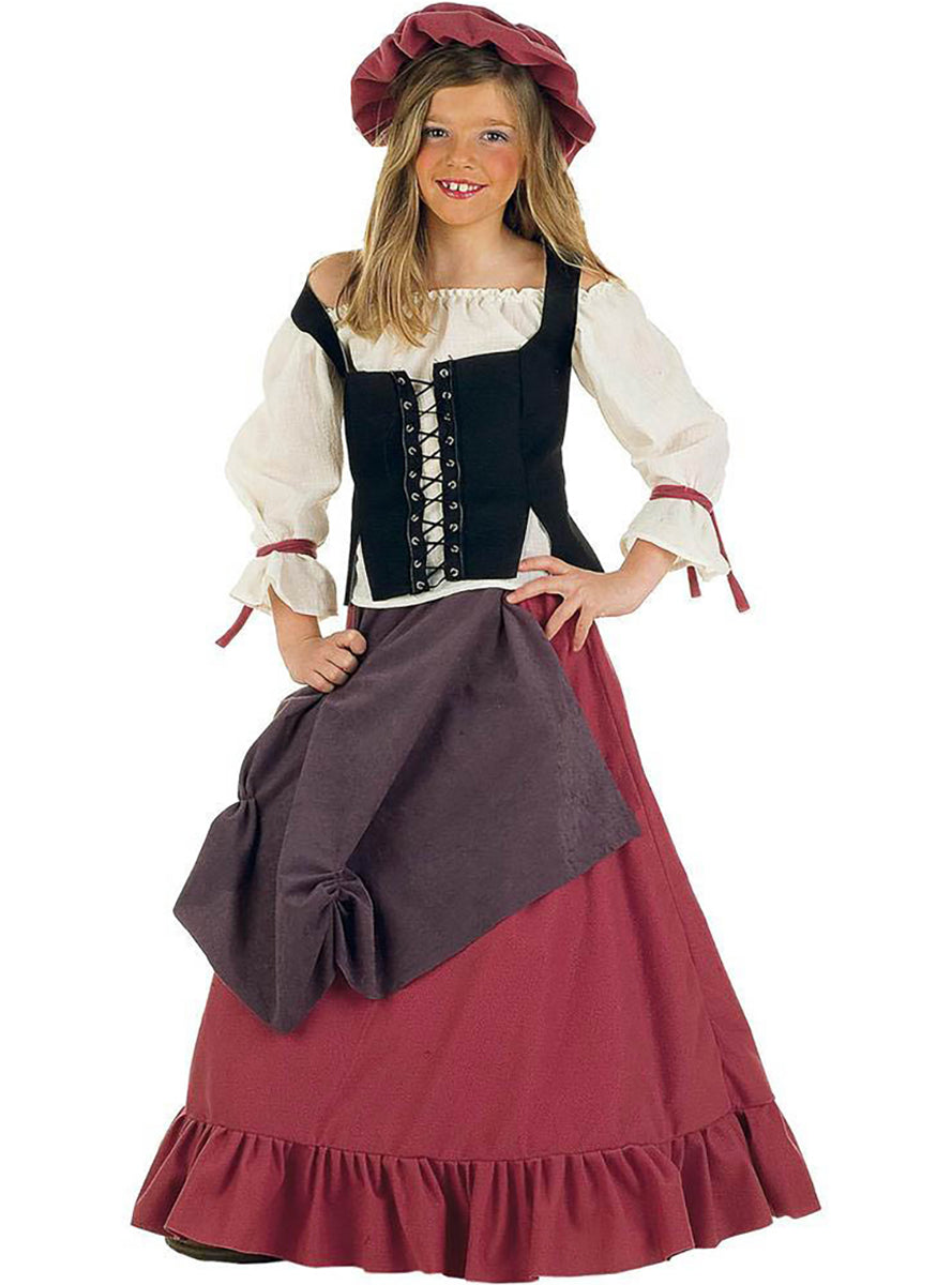 Déguisement d'aubergiste Eliana pour fille
