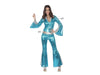 combinaison disco métallisée bleu 2pcs femme taille m/l