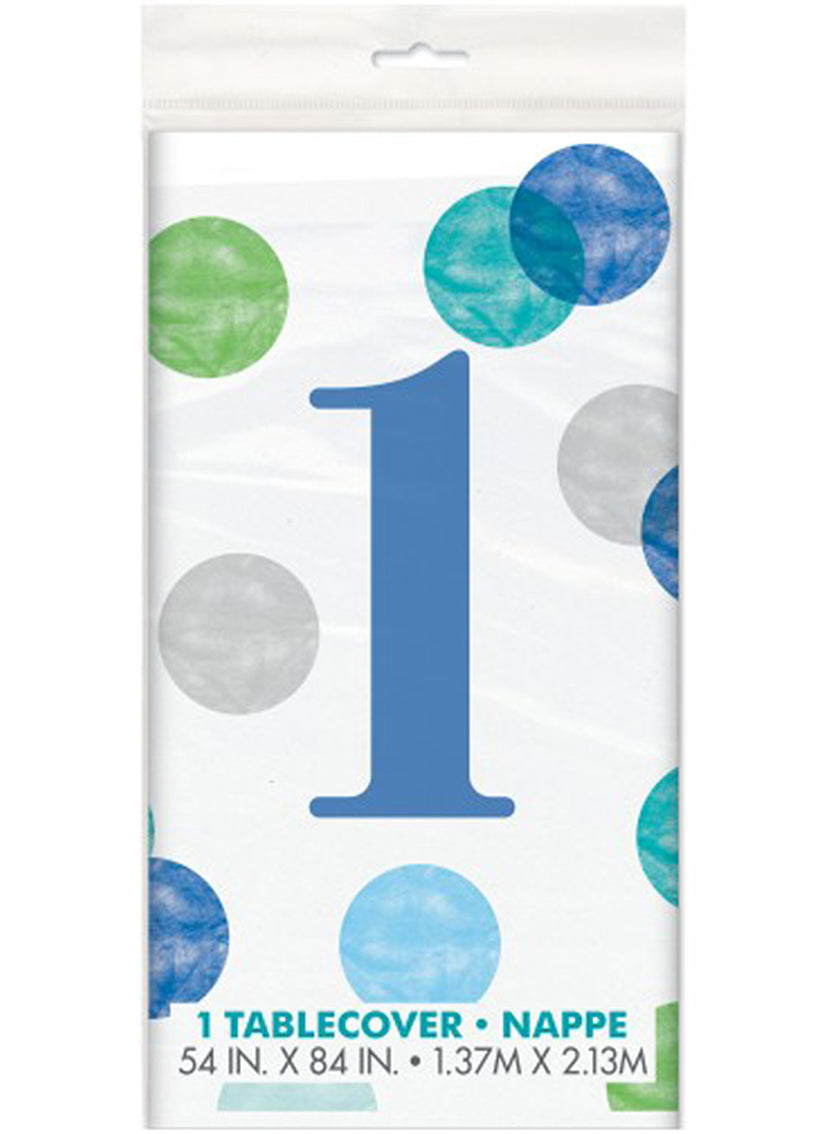 Nappe bleue premier anniversaire - Blue Dots 1st Birthday