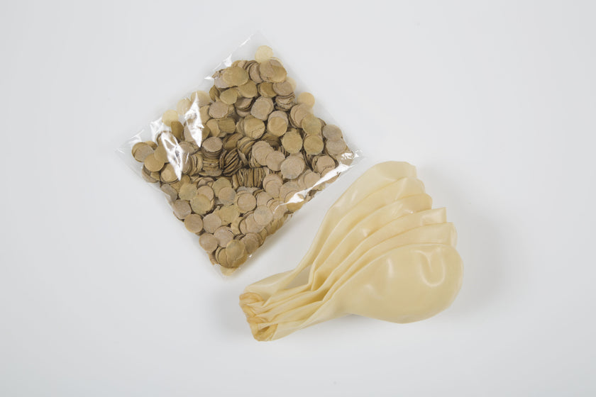 6 ballons en latex avec confettis doré à l'intérieur