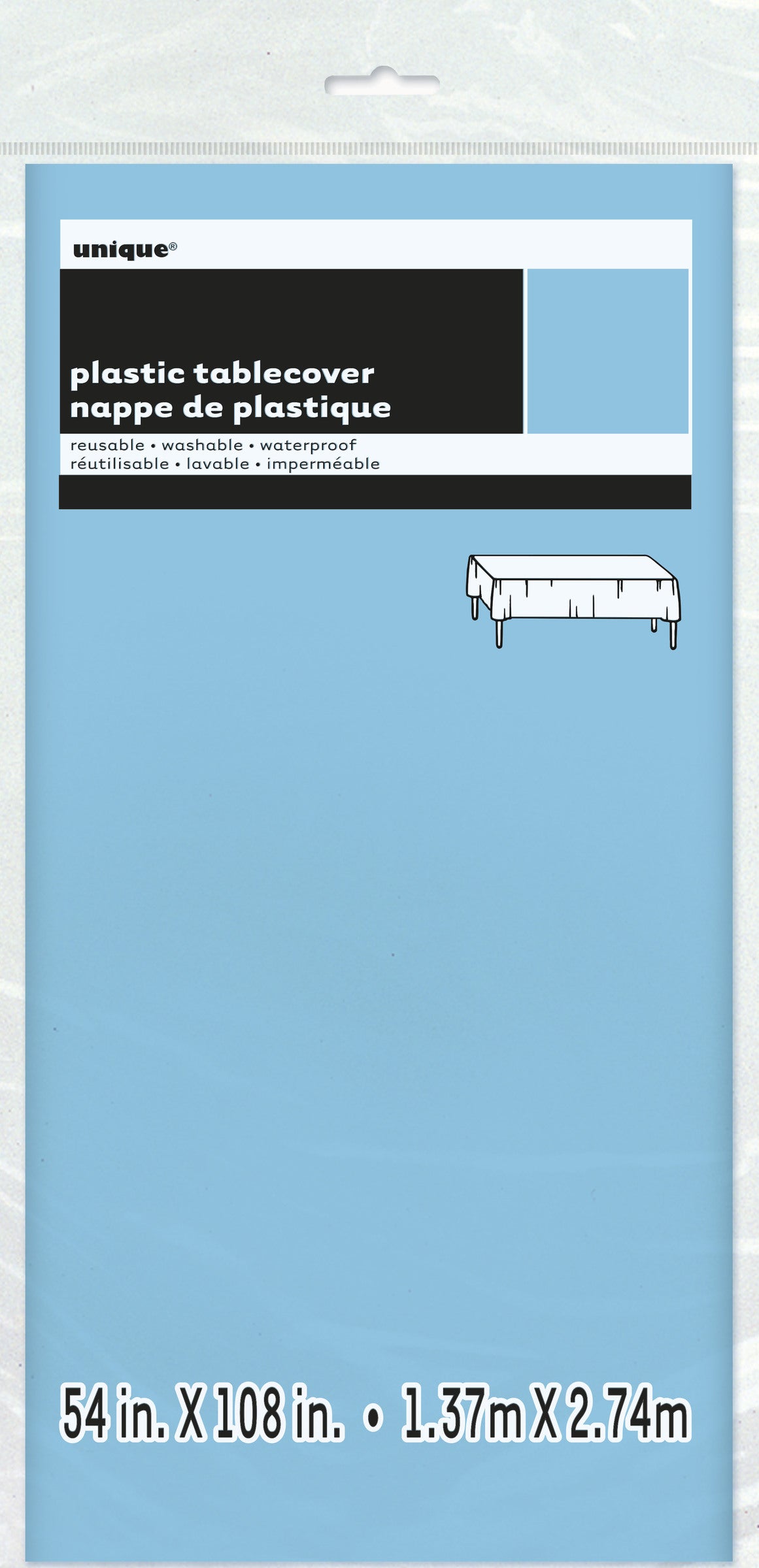 Nappe bleue pastel rectangulaire - Gamme couleur unie