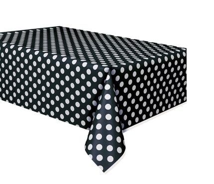 Nappe noire à pois blancs