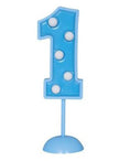 Bougie anniversaire bleue chiffre 1