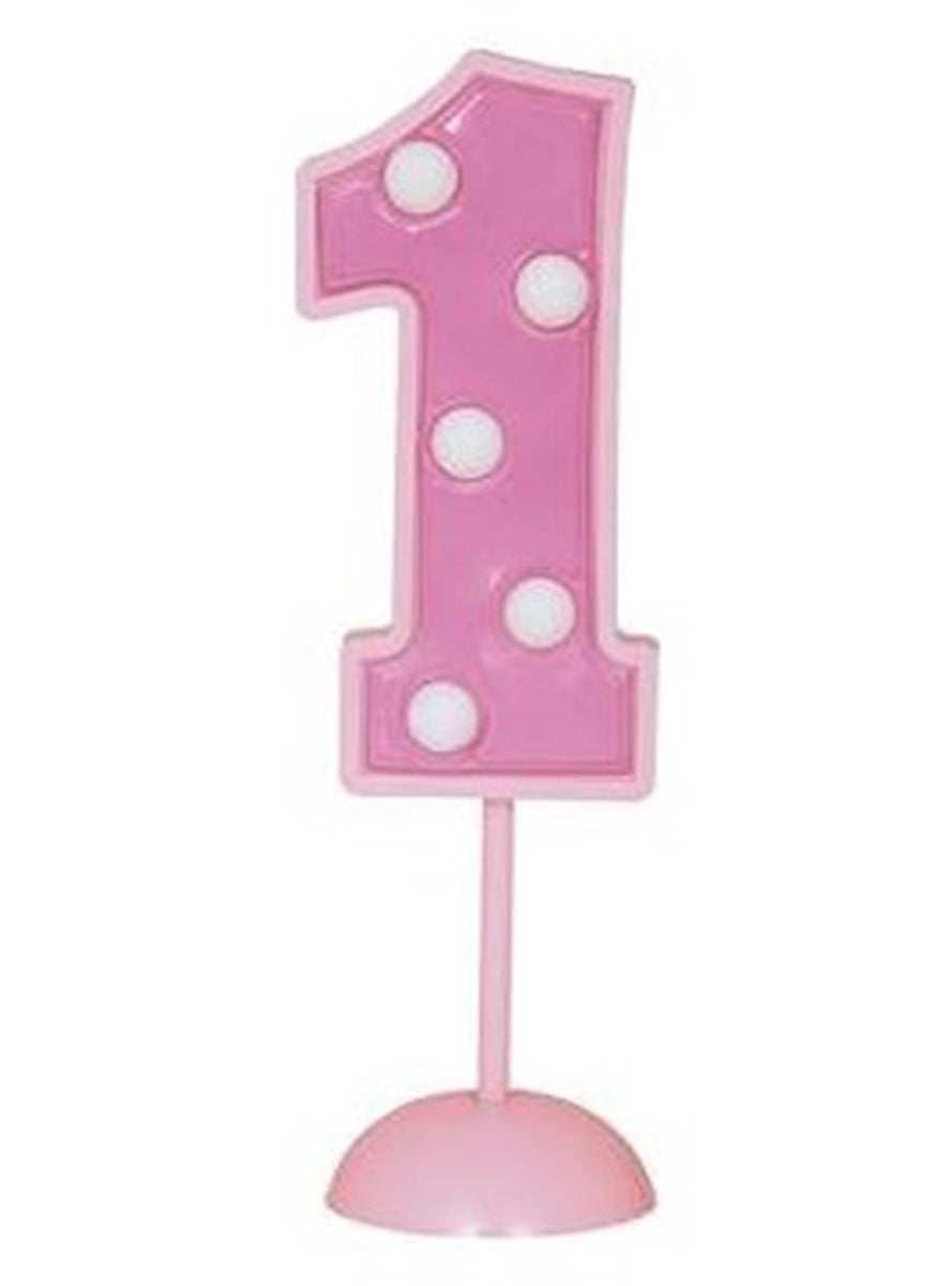 Bougie anniversaire rose chiffre 1