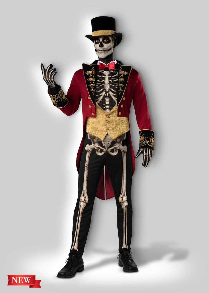 Déguisement squelette dompteur homme