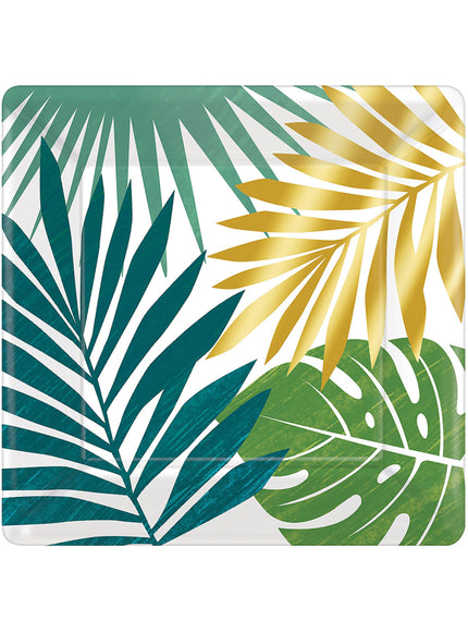 8 assiettes à dessert feuilles tropicales - Key West