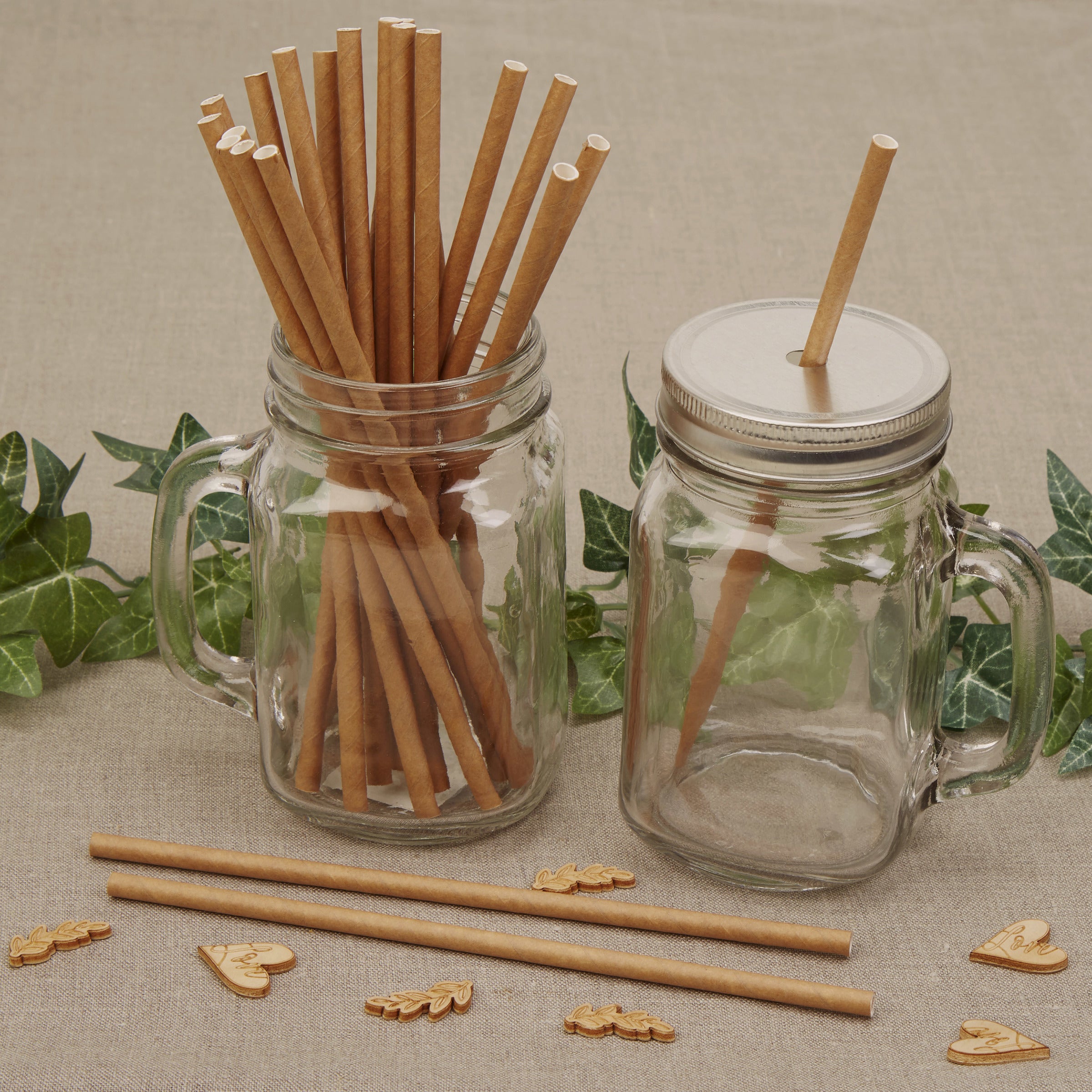 25 pailles en carton - Hearts & Krafts