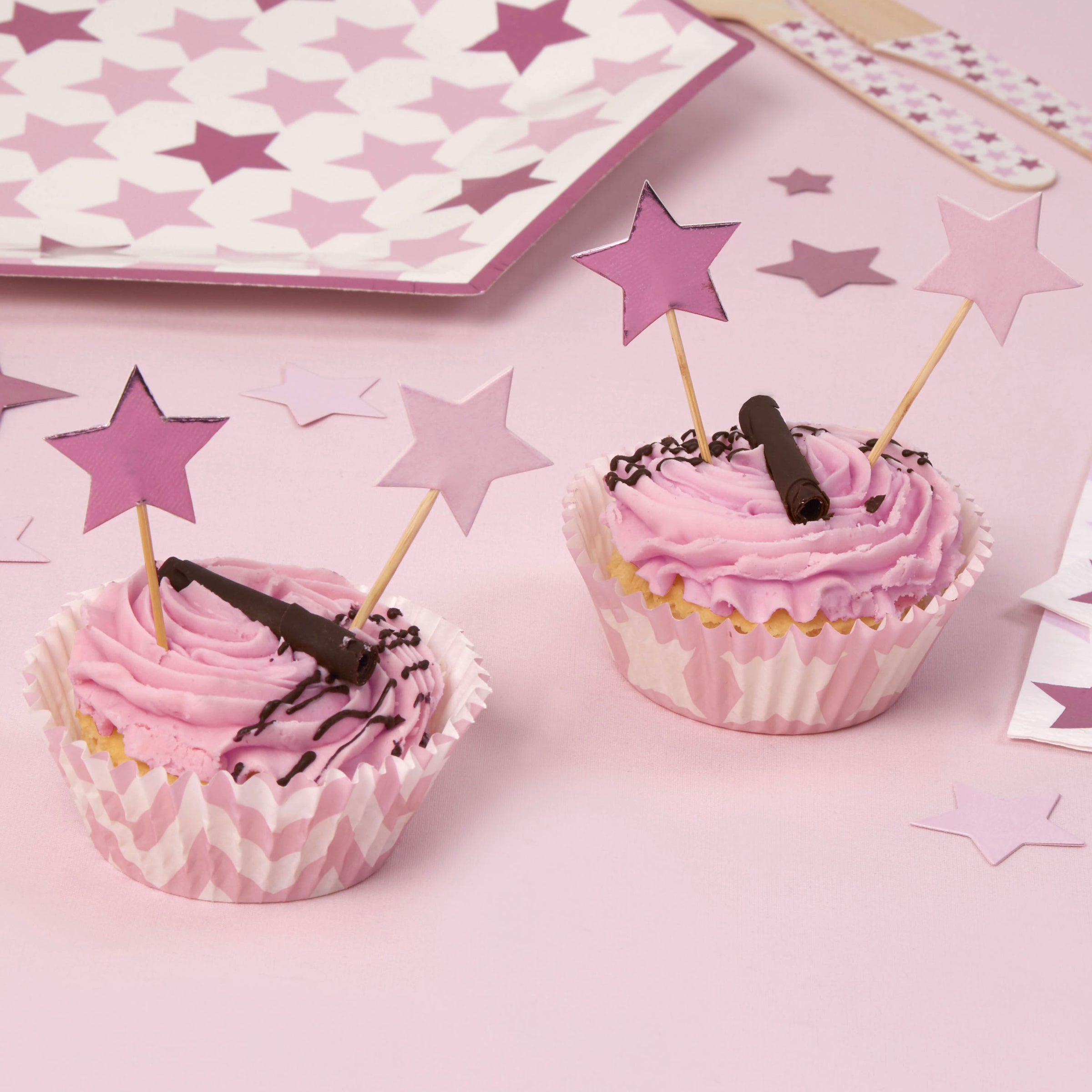 20 pics décoratifs pour gâteau en forme d'étoile - Little Star Pink