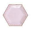 8 assiettes hexagonales en carton - Glitz & Glamour Pink & Rose Gold