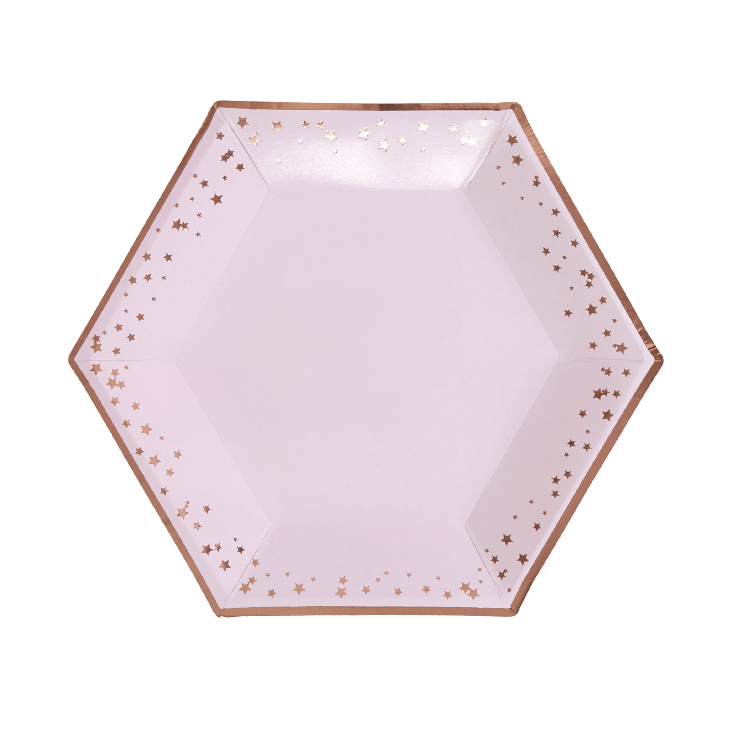 8 assiettes hexagonales en carton - Glitz & Glamour Pink & Rose Gold