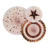 3 rosaces en papier divers - Glitz & Glamour Pink & Rose Gold