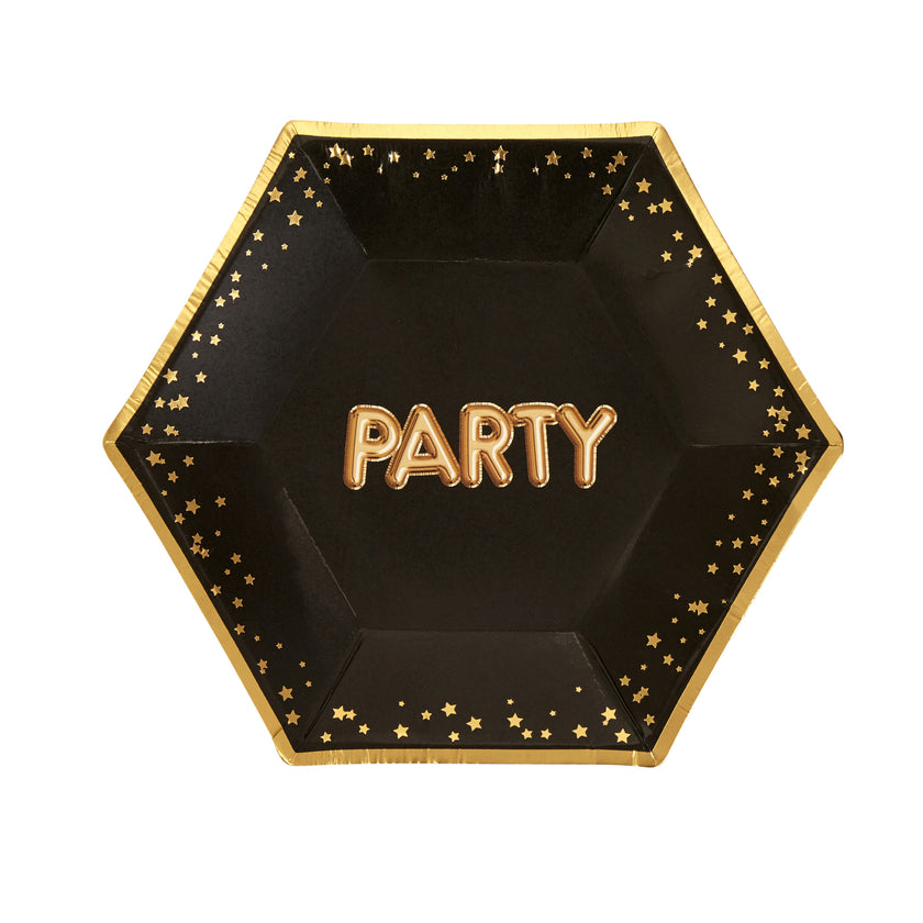 8 moyennes assiettes hexagonales en carton 