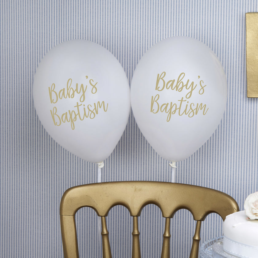 8 ballons blancs pour baptême (30 cm) – Baptism