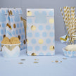 5 sachets en papier à pois bleus et dorés  - Pattern Works