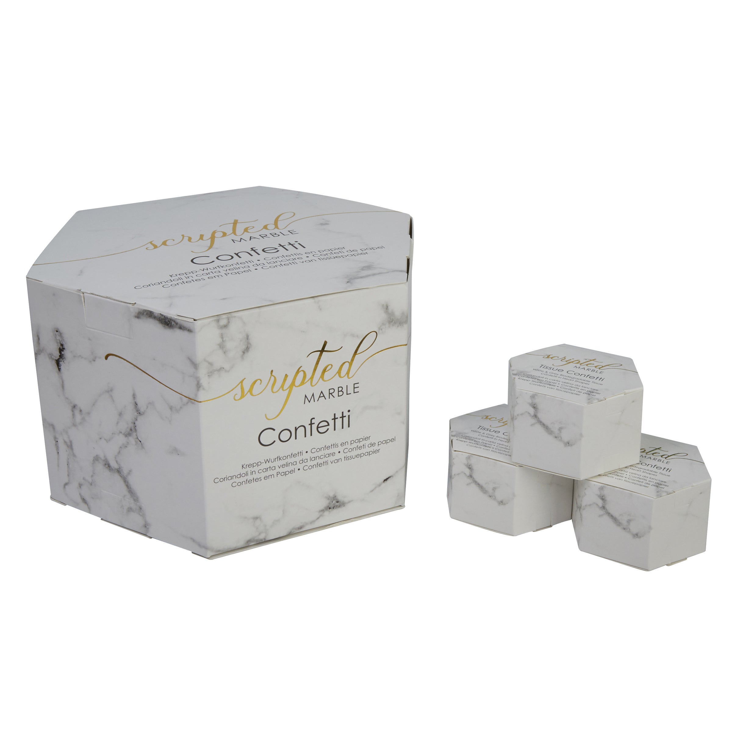 21 boîtes à Confettis en forme de cœur - Scripted Marble