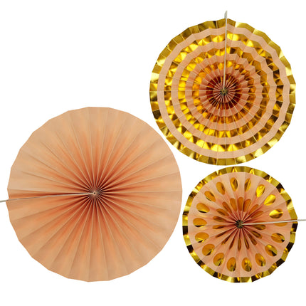 3 rosaces en papier doré - Colour Block Marble