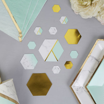 Confettis de table motif géométrique couleur vert menthe - Colour Block Marble