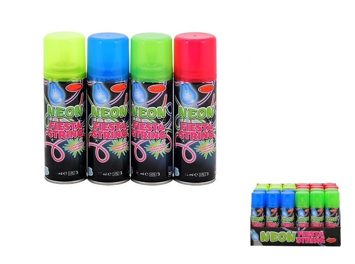 lot de 24 bombes à serpentin fil fou fluo neon mix 70ml