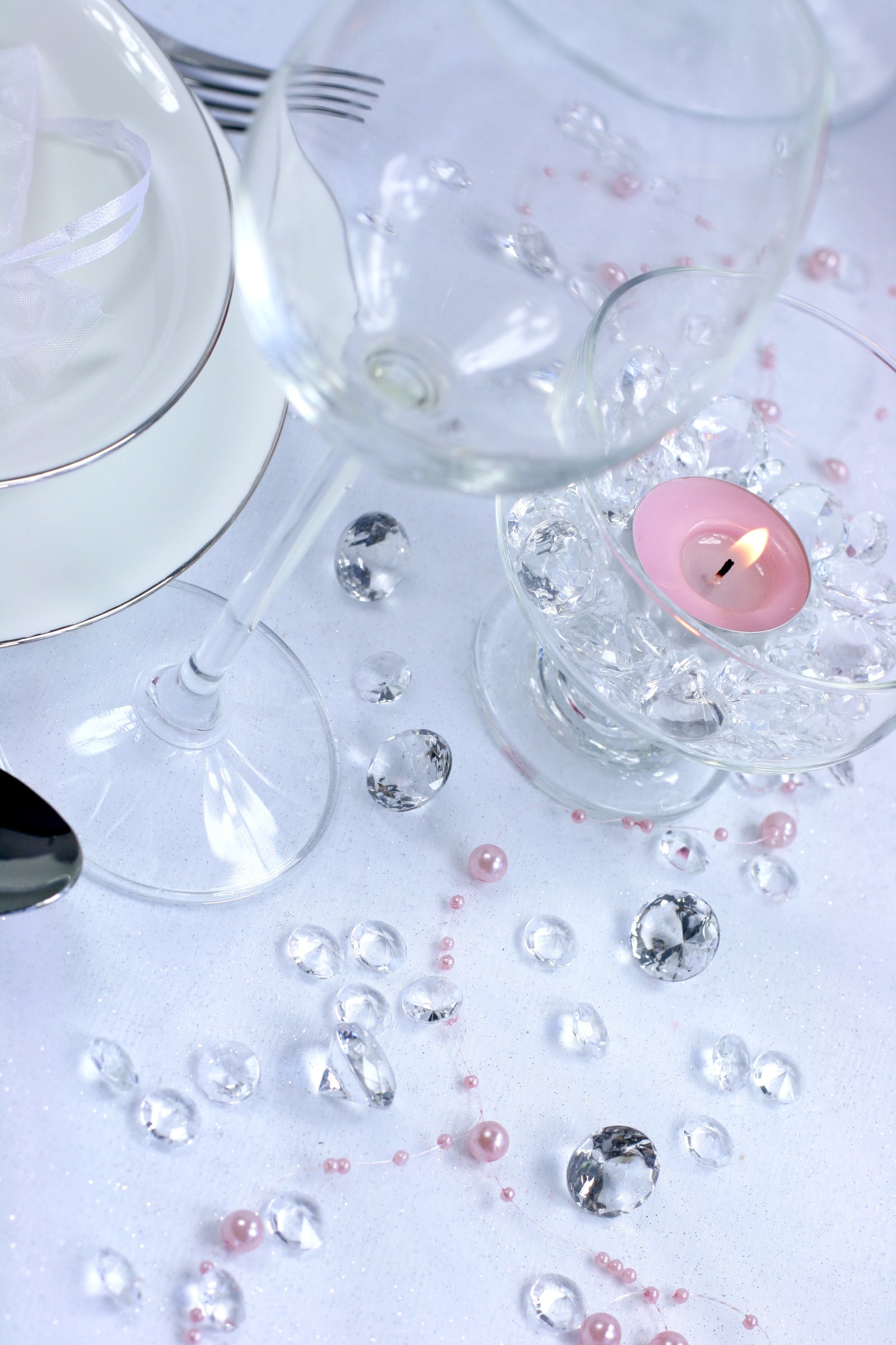 100 diamants décoratifs transparent pour la table de 12 mm