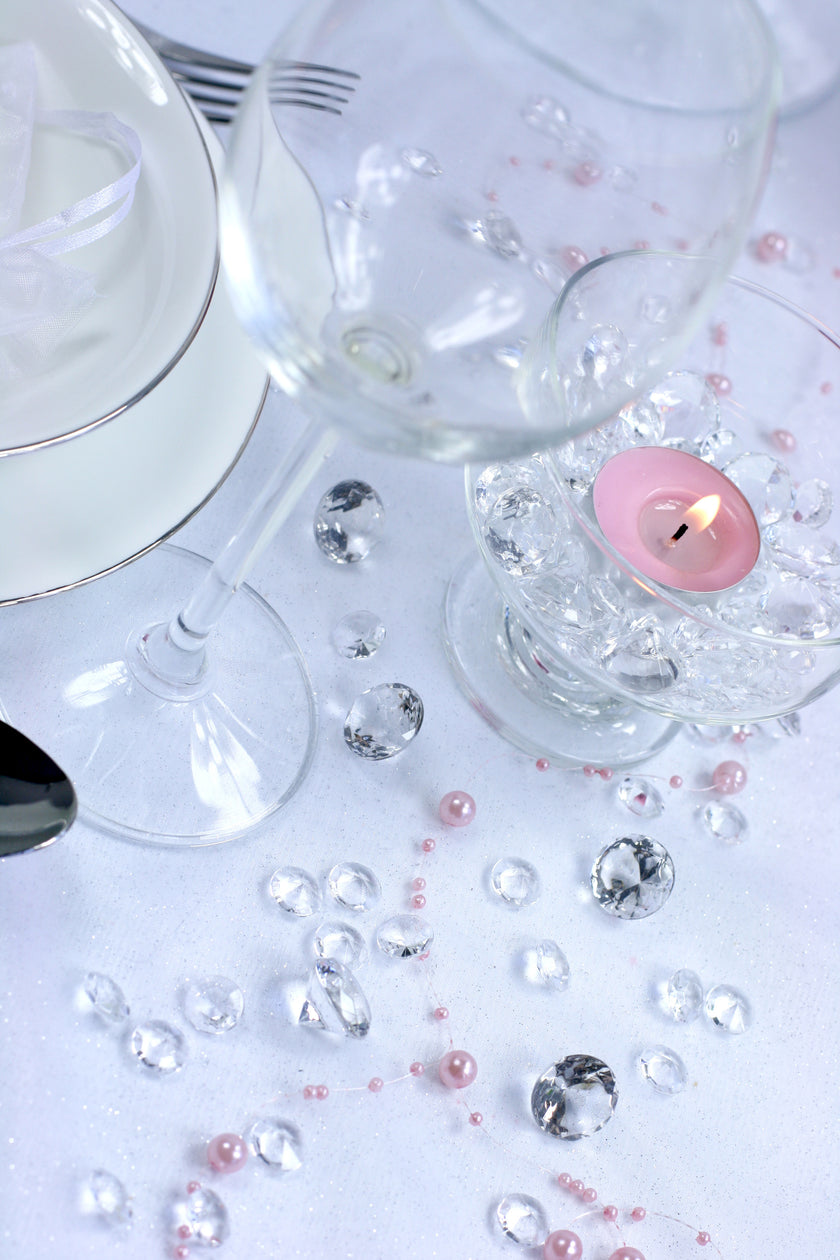 100 diamants décoratifs transparent pour la table de 12 mm