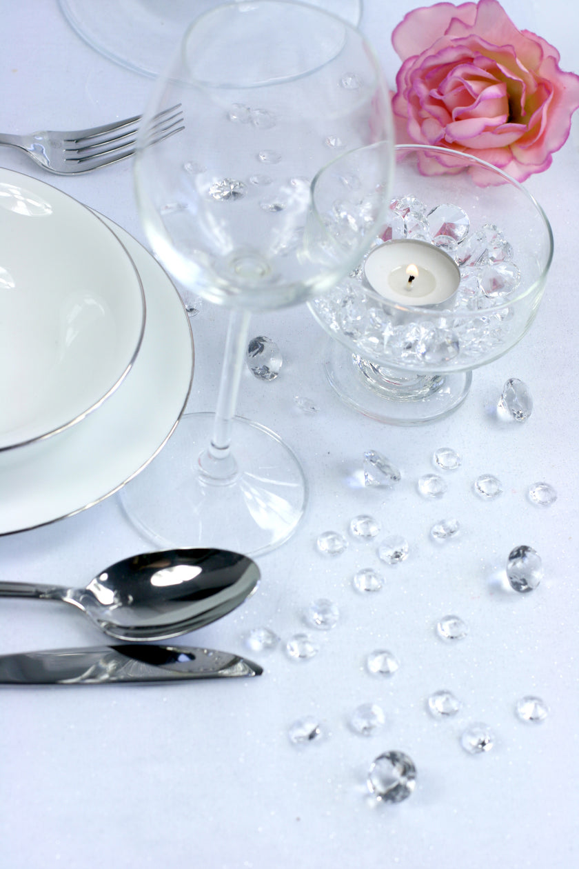 100 diamants décoratifs transparent pour la table de 12 mm