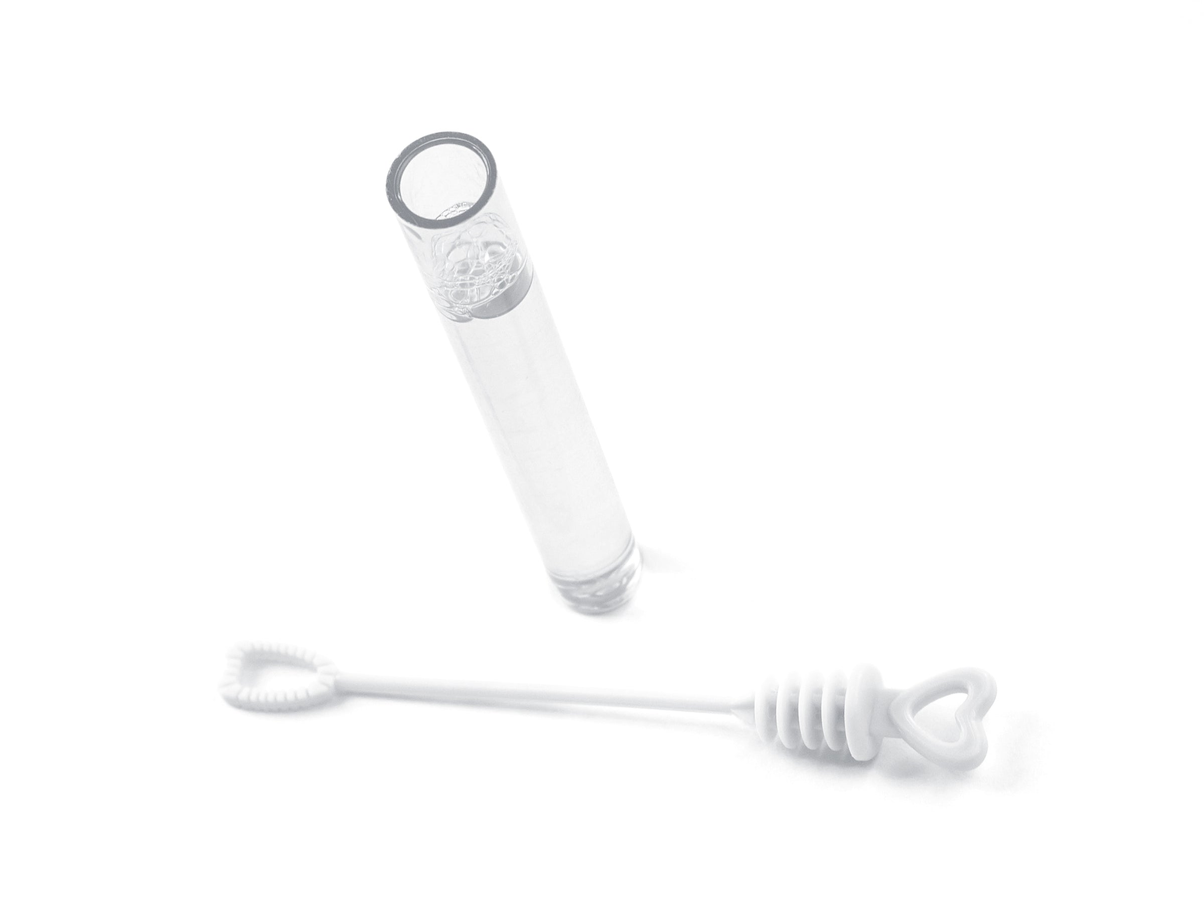 48 flacons à bulles en forme de cœur blanc