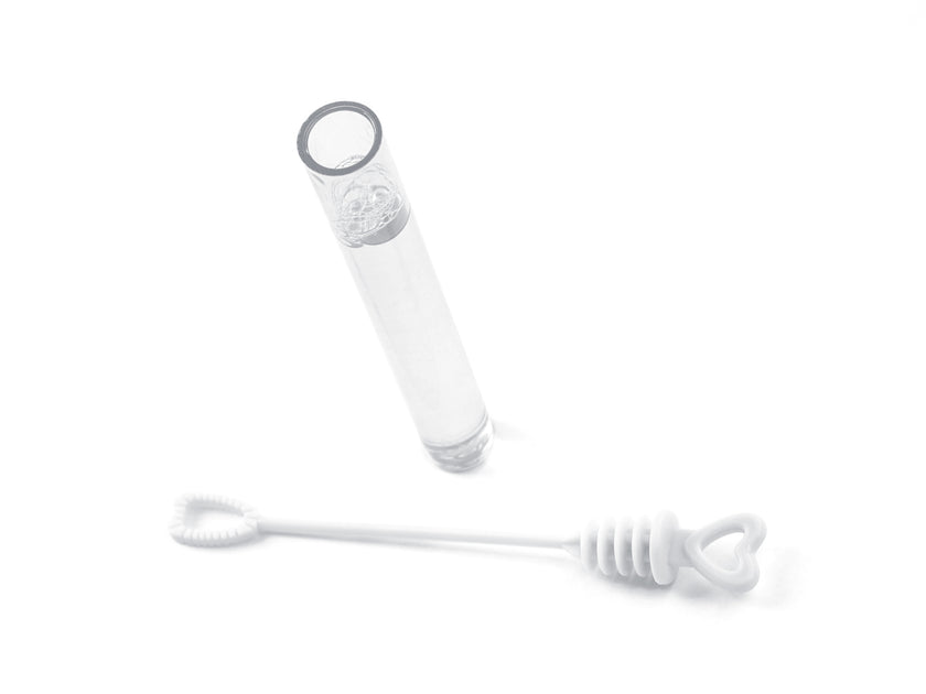 48 flacons à bulles en forme de cœur blanc