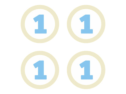 4 éléments décoratifs pour la table 1st Birthday bleu - Blue First Birthday