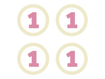 4 éléments décoratifs pour la table 1st Birthday rose - Pink First Birthday